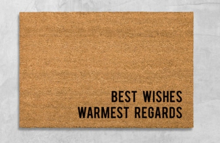 Schitt's Creek Gifts - Best Wishes Warmest Regards doormat