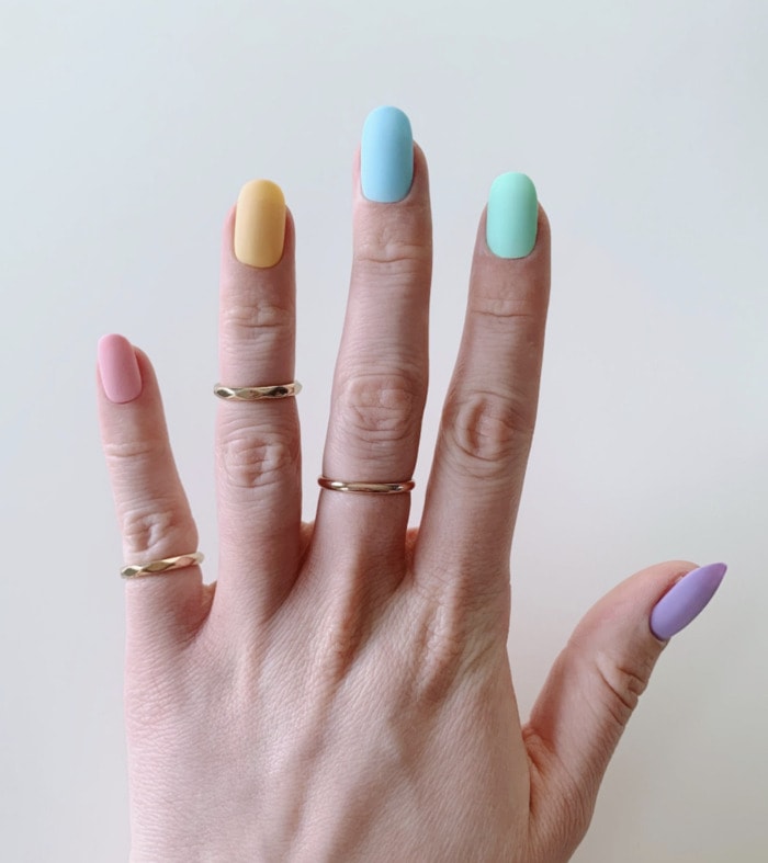 Spring Nails - Pastel egg colored Easter nails