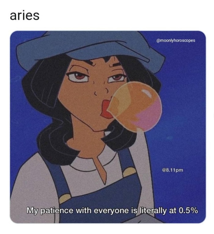 Aries Memes - patience at 0.5%