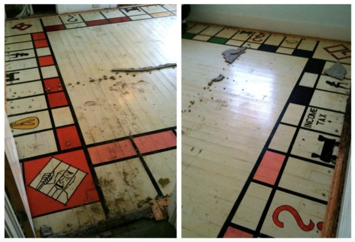 Hidden Things Unexpected - monopoly board under carpet