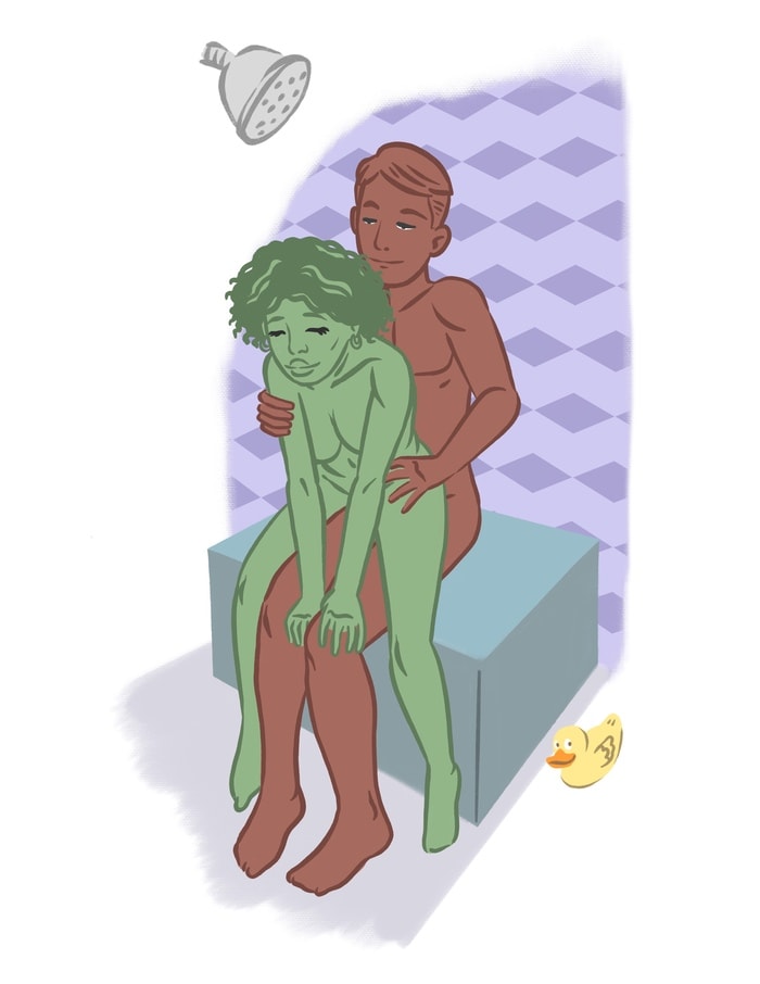 Shower Sex Positions - Seated Reverse Cowgirl