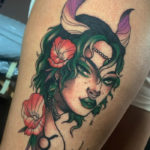 Taurus Tattoos - girl with horns