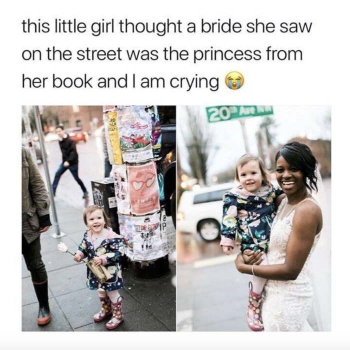 Wholesome Memes - Little girl thought bride was princess