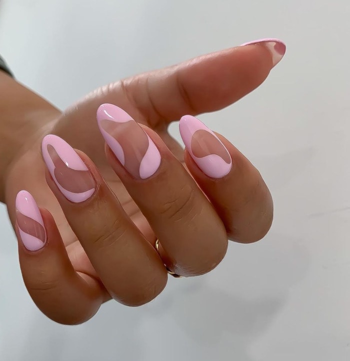 Nail Designs - negative space pink nails