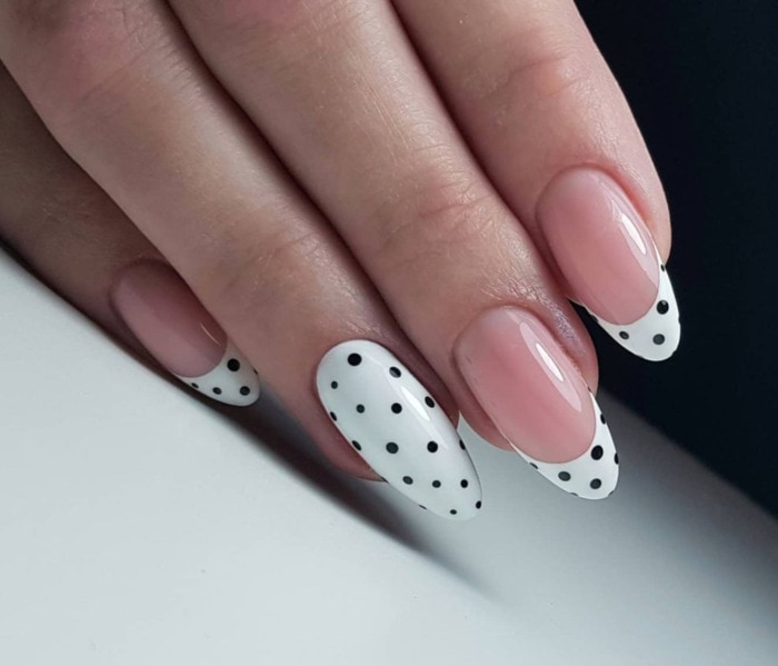 Nail Designs - polka dot tips