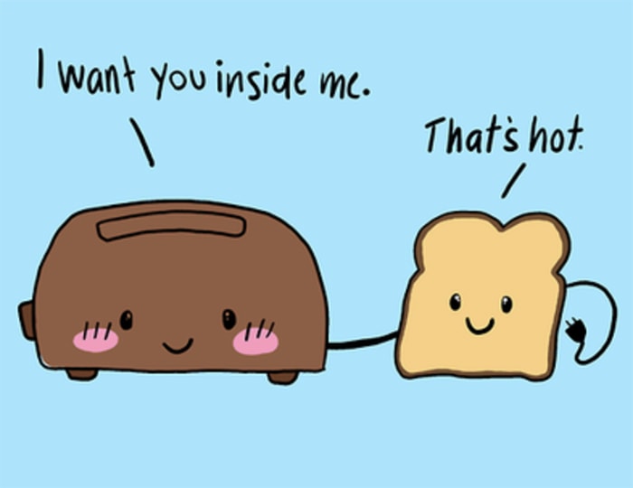 Adult Dirty Jokes - I want you inside me that's hot toast pun