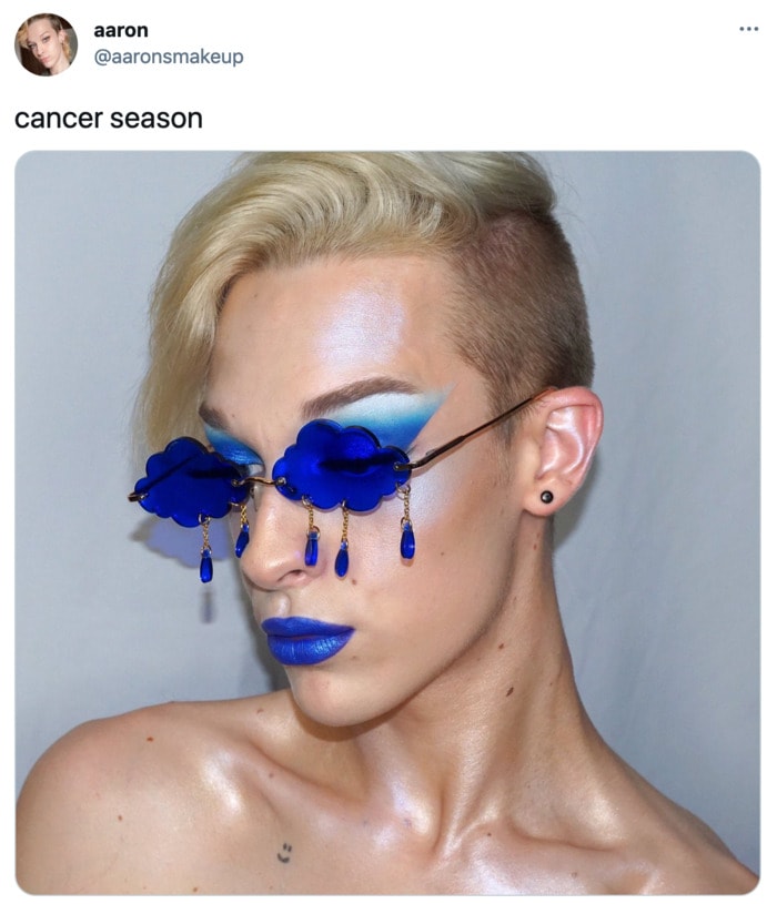 Cancer Zodiac Sign Memes - crying sunglasses