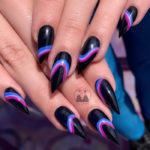Bisexual Nail Art - bold graphic lines