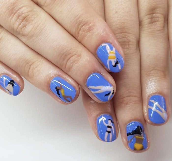 Summer Nail Designs - swimming nails