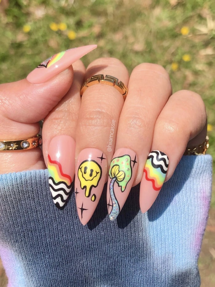 Summer Nail Designs - psychadelic nails