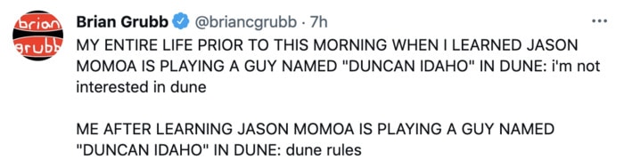 Dune Poster Tweets - Jason Momoa Duncan Idaho
