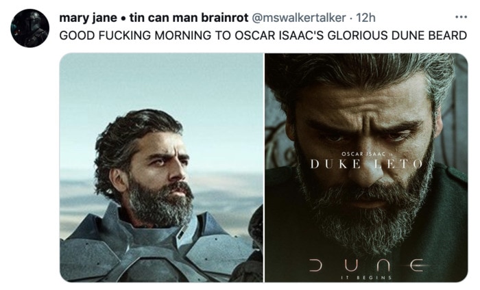 Dune Poster Tweets - Good Morning Oscar Isaac Beard