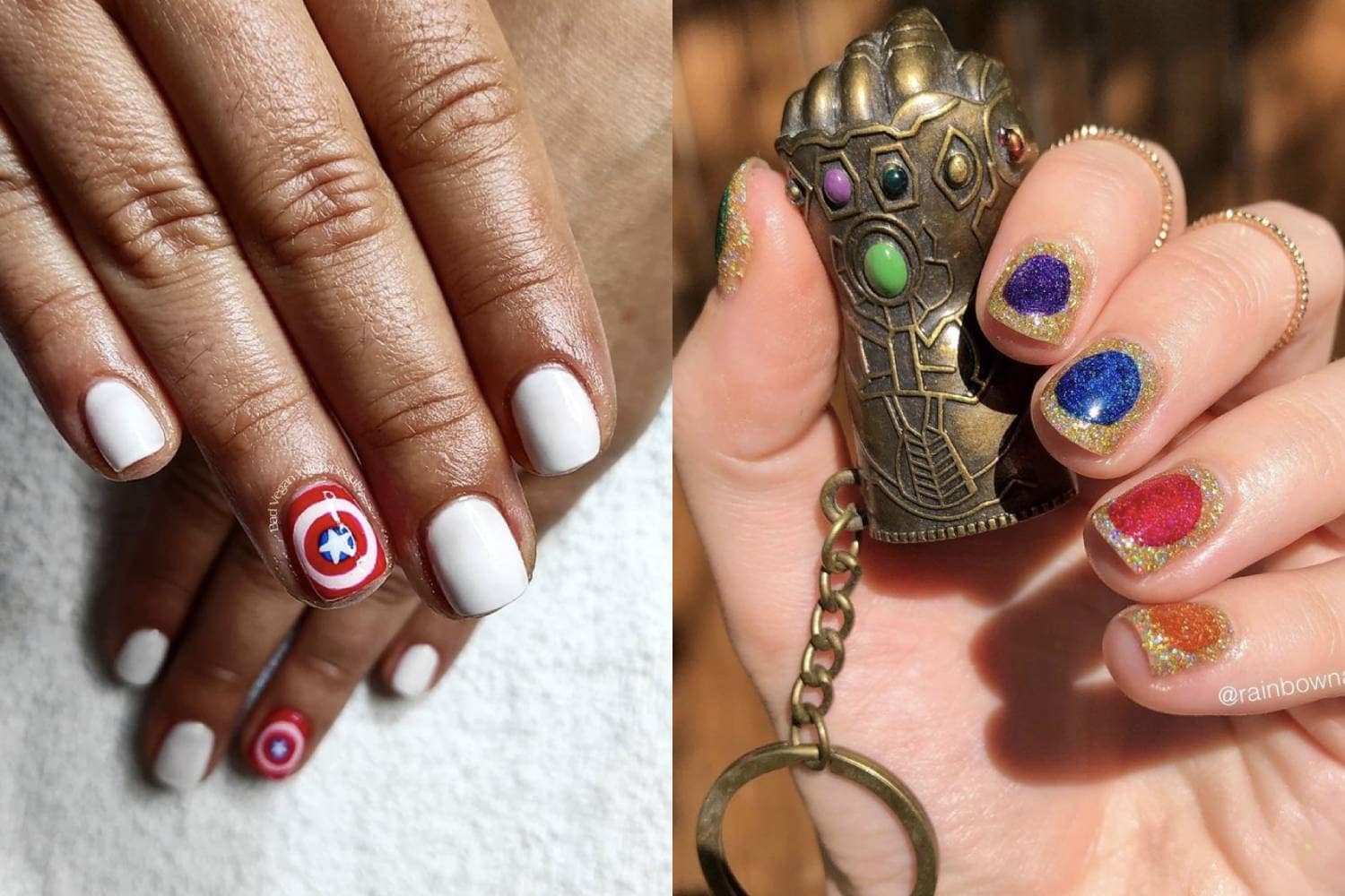 Sass Hair & Beauty - Avengers Assemble 👊🏽 Catherine created this set  using all The GelBottle Inc and Avengers hand painted nail art 💅🏽 Team  Sass ✨ | Facebook