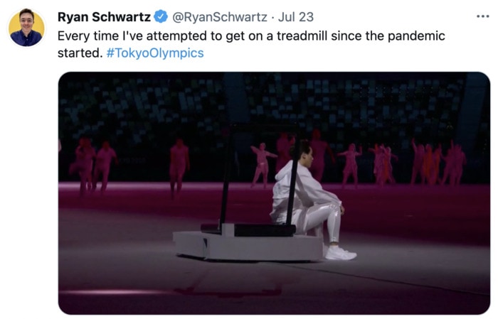Olympic Memes Tweets - opening ceremony treadmill