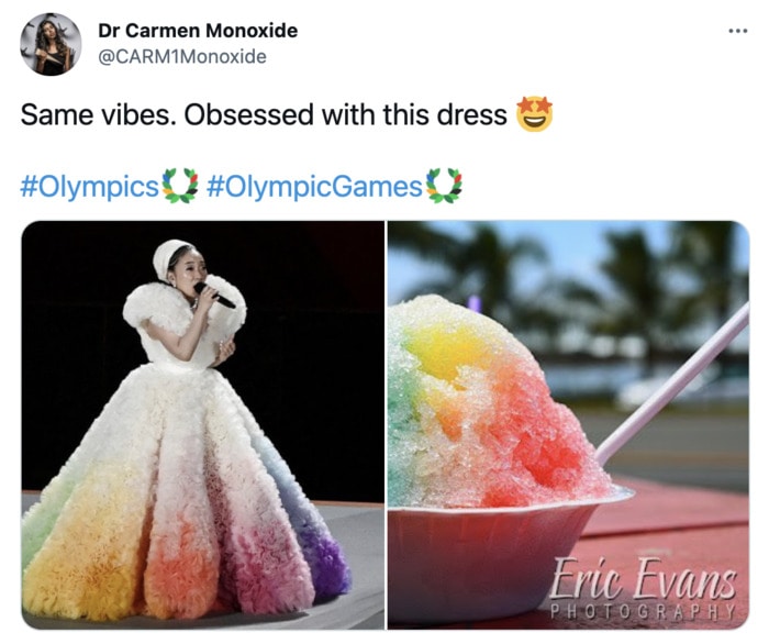 Olympic Memes Tweets - opening ceremony singer shaved ice