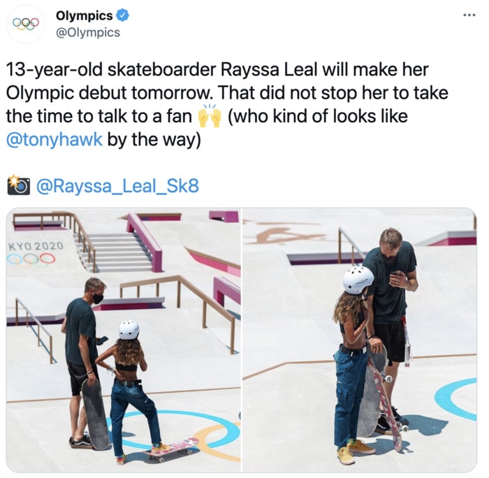 Olympic Memes Tweets - rayssa leal tony hawk