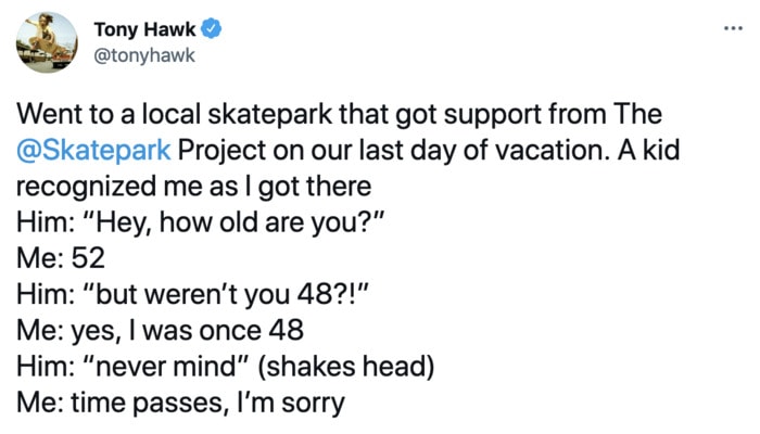 Tony Hawk - age