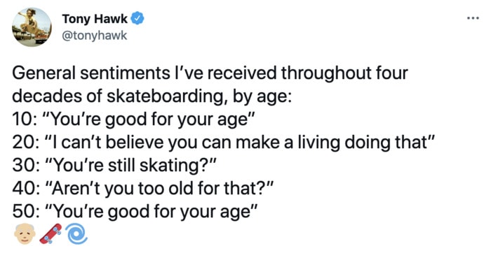 Tony Hawk Tweets - for your age
