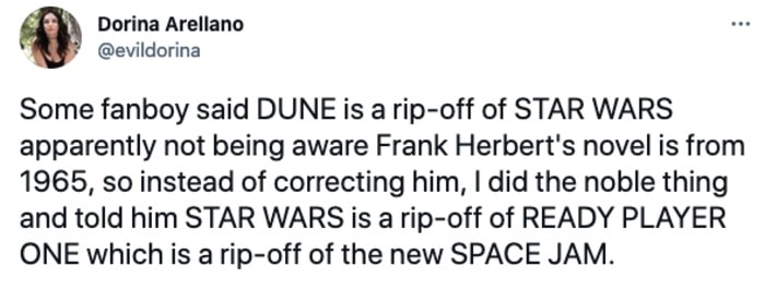 Dune Tweets - rip-off Star Wars