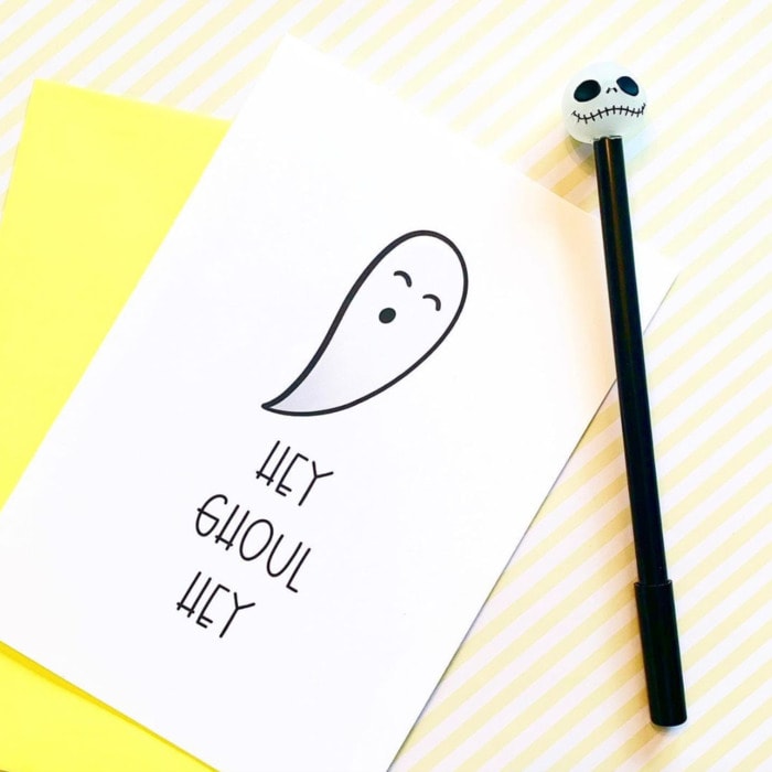 Ghost Puns - hey ghoul hey card