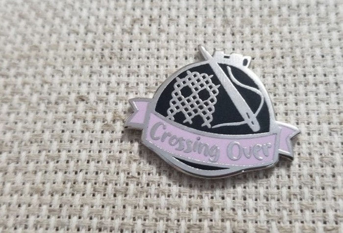 Ghost Puns - crossing over sewing pin