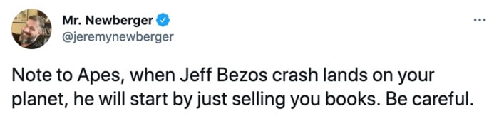 Jeff Bezos Space Tweets - selling books