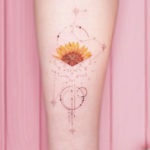 Leo Tattoo - sunflower constellation tattoo