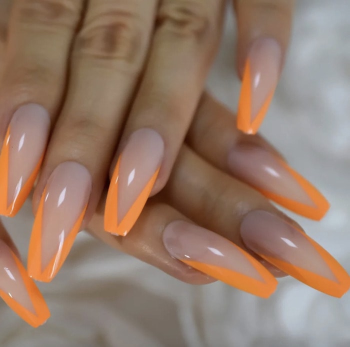 Neon Nails - orange tips