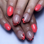Neon Nails - pink leopard tips