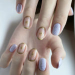 Purple Nail Designs - gold and purple stars