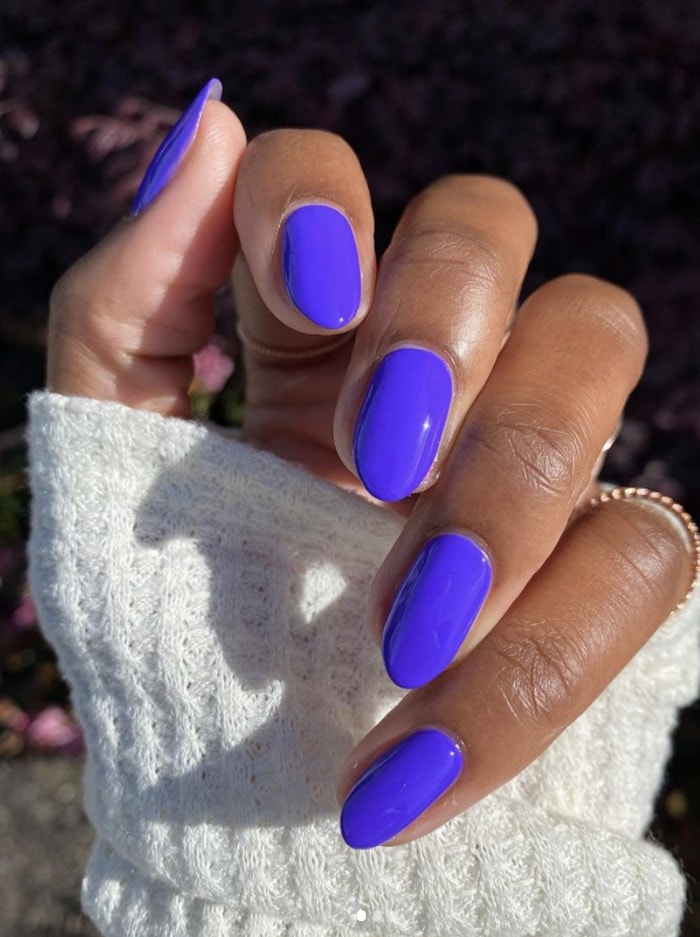 Purple Nail Designs - dark purple round nails