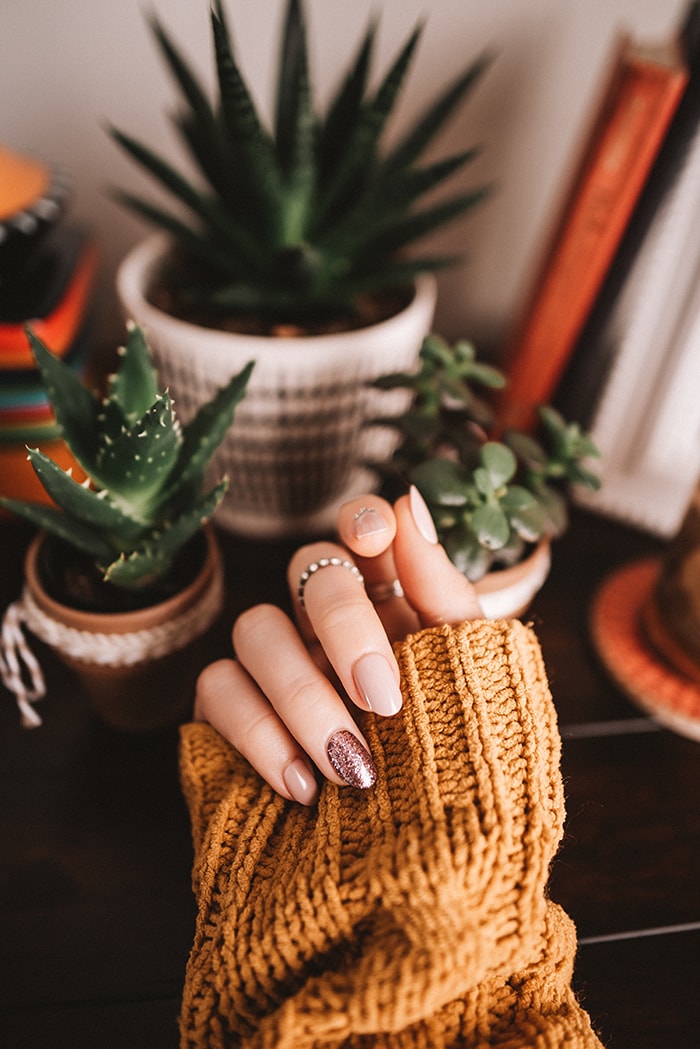 Gel Nails - Orange SweaterGel Nails - Orange Sweater rose manicure rose nails