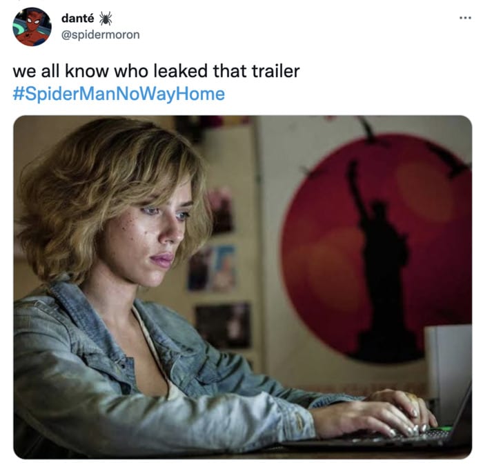 Spider-Man No Way Home Trailer Leak Memes - scarlett johansson
