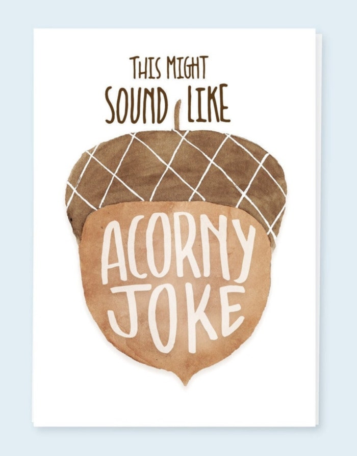 Bad Puns - acorny joke card