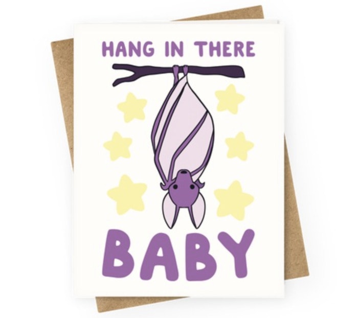 Bat Puns - Hang in There Baby Card