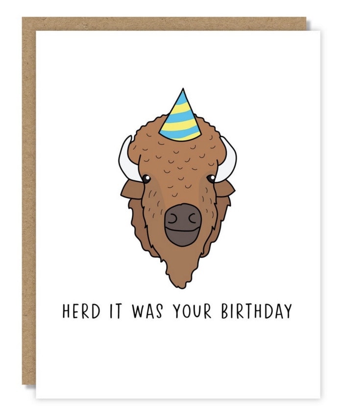 Birthday Puns - Herd it Was Your Birthday Card
