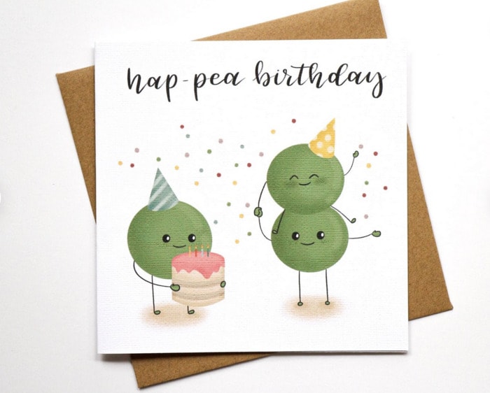 Birthday Puns - hap pea birthday