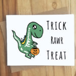 Fall Puns - Trick Rawr Treat Card