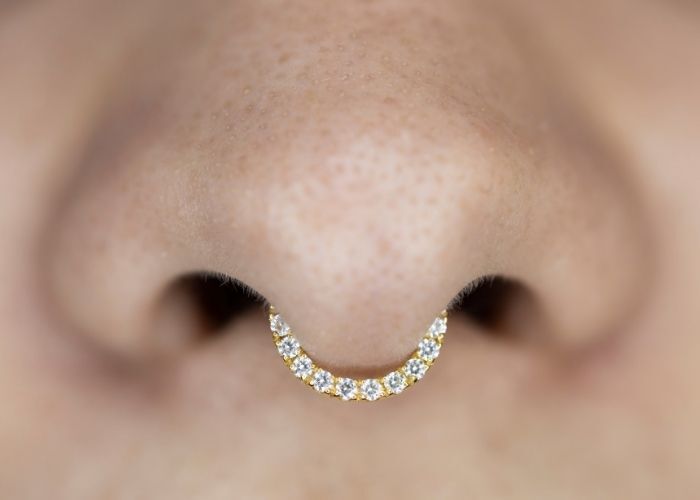 Septum Piercing - shiny nose ring