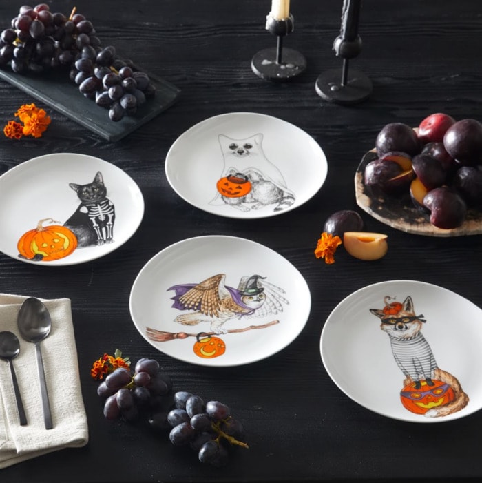 West Elm Halloween Collection - Dapper Animal Halloween Salad Plates