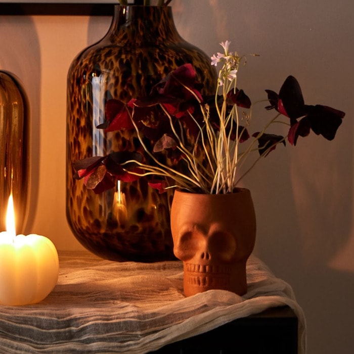 West Elm Halloween Collection - Terracotta Skull Vase
