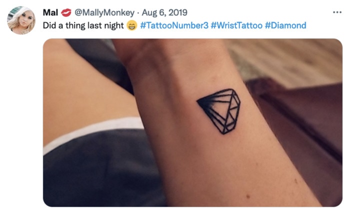 Wrist Tattoos - diamond tat