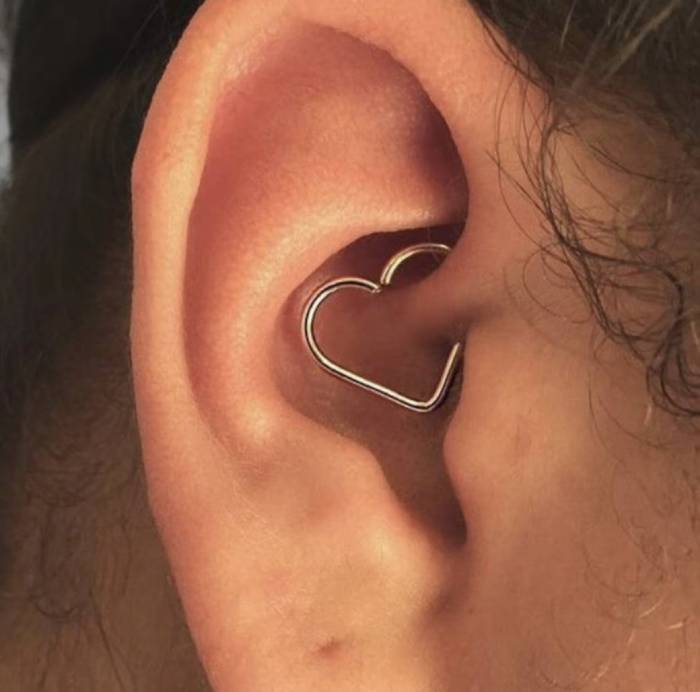 Daith Piercing - heart hoop jewelry