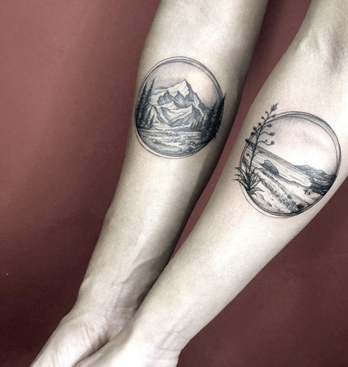 Couple Tattoos - nature art