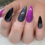 Halloween Nail Designs - purple spider web nails