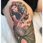 Libra Tattoo - mermaid with scales