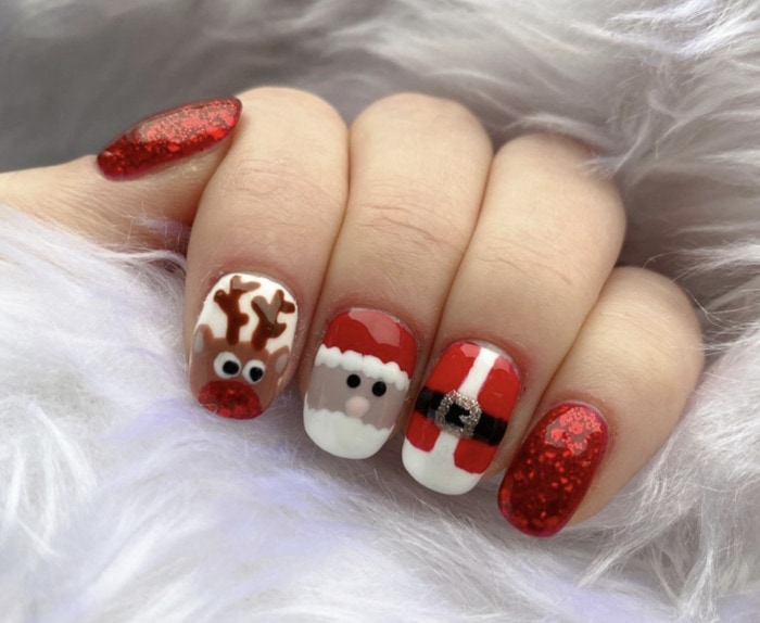 Christmas Nail Designs - Santa nails