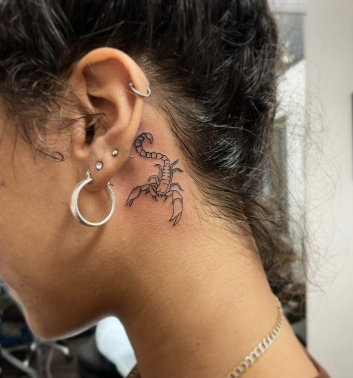 Behind the Ear Tattoos - scorpion