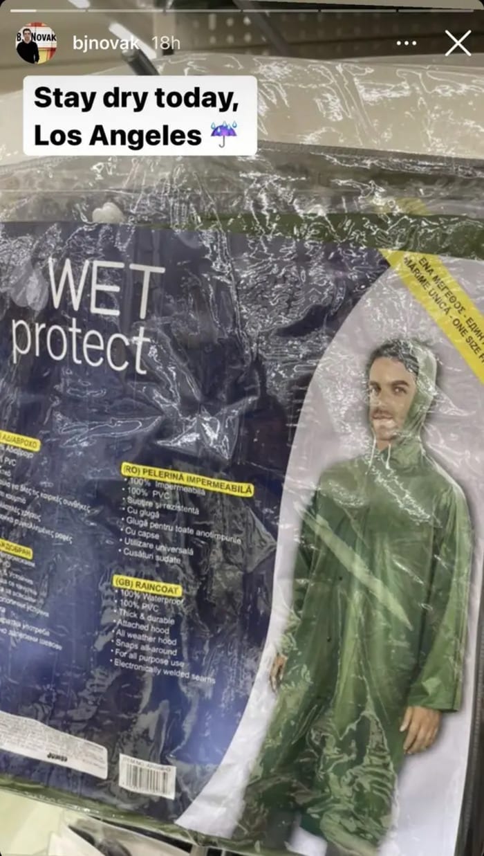BJ Novak Face On Products - raincoat