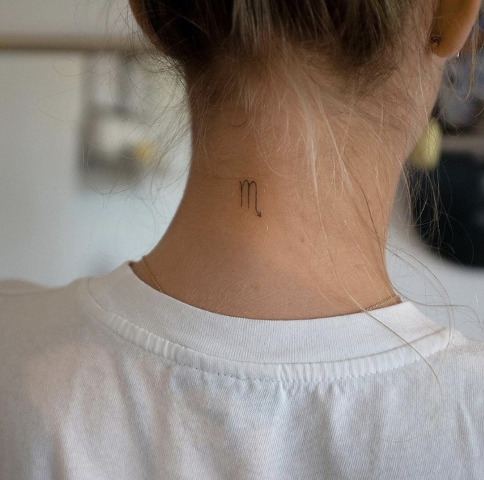 Scorpio Tattoos - back of neck tattoo